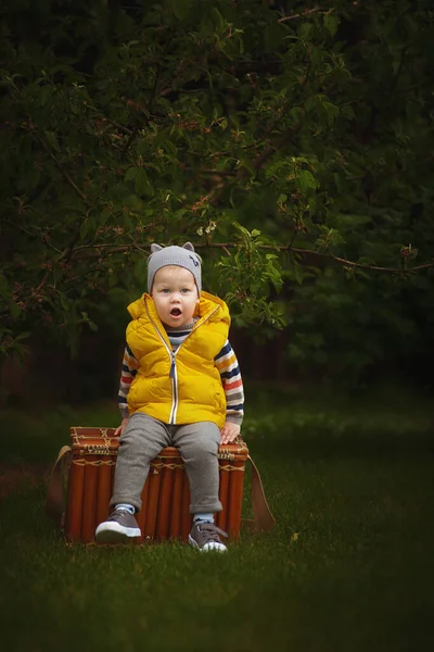 自然界の小さな男の子の肖像画 — ストック写真