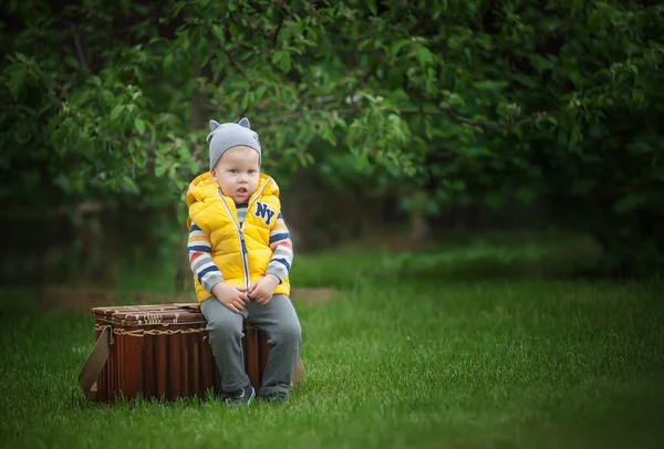 Porträt Eines Kleinen Jungen Der Natur — Stockfoto
