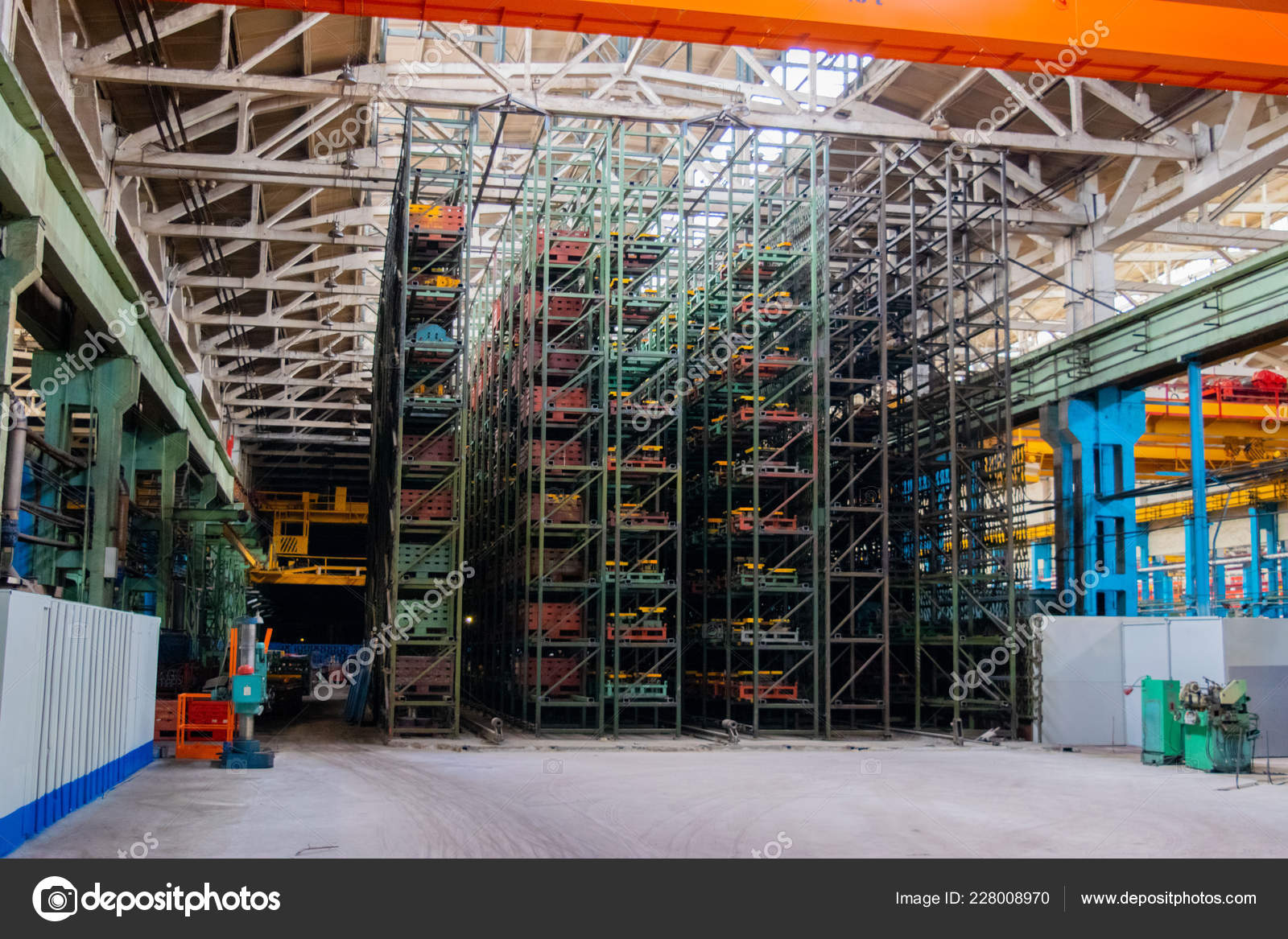 Interior Large Warehouse Heavy Iron Products Metal Goods