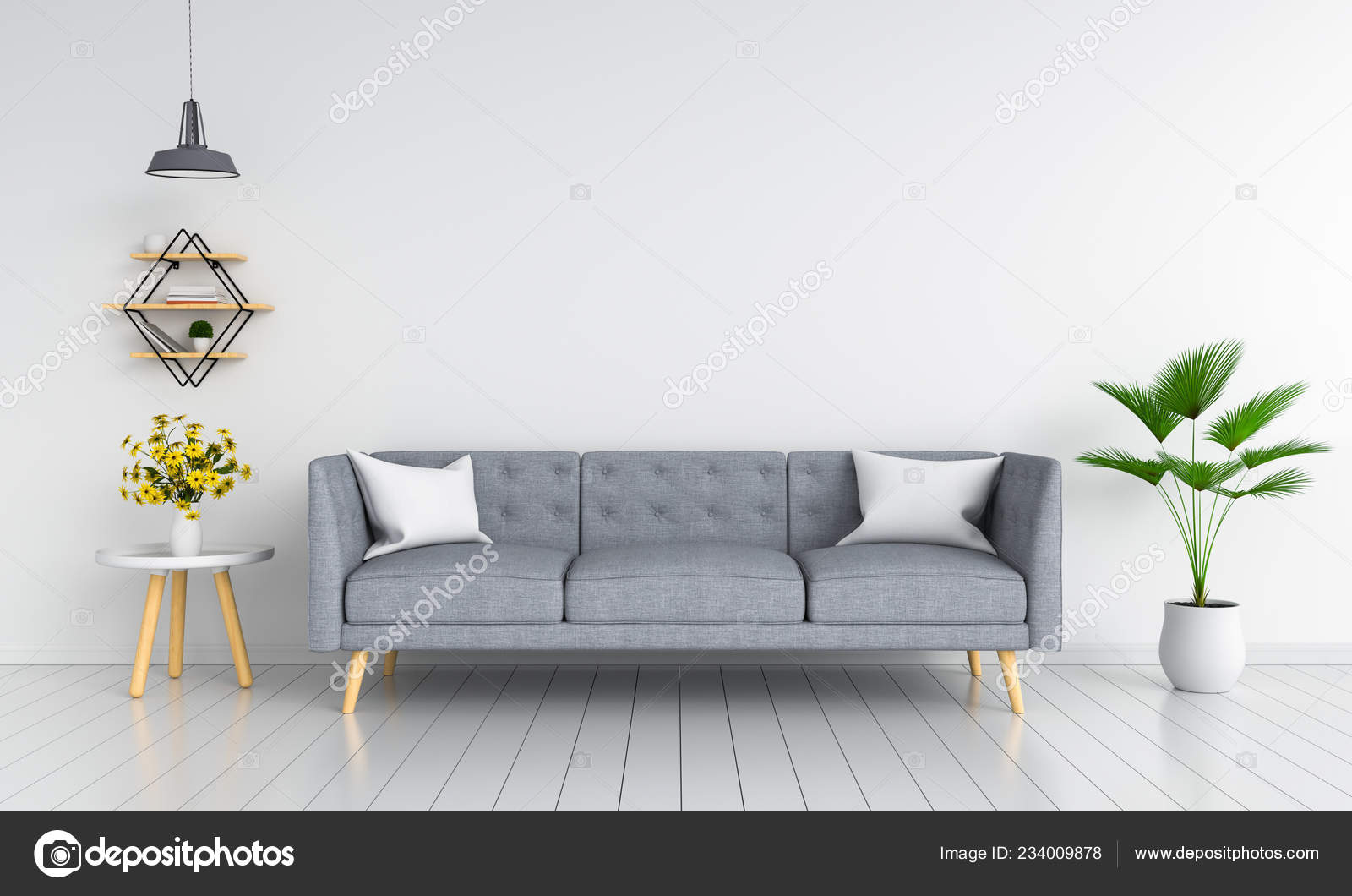 Download Gray Sofa Living Room Mockup Rendering Stock Photo Image By C Wuttichaijanglab 234009878