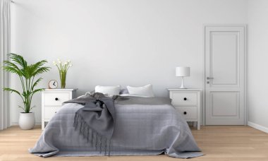 Yatak odası iç, 3d render
