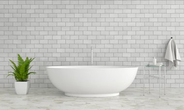 Banyo iç küvet, 3d render