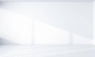 ışık pencere ve beyaz oda iç, 3d render