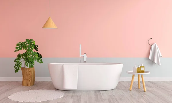 Pembe Banyo Küvet Render — Stok fotoğraf