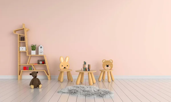 Mesa Madera Silla Habitación Infantil Para Maqueta —  Fotos de Stock