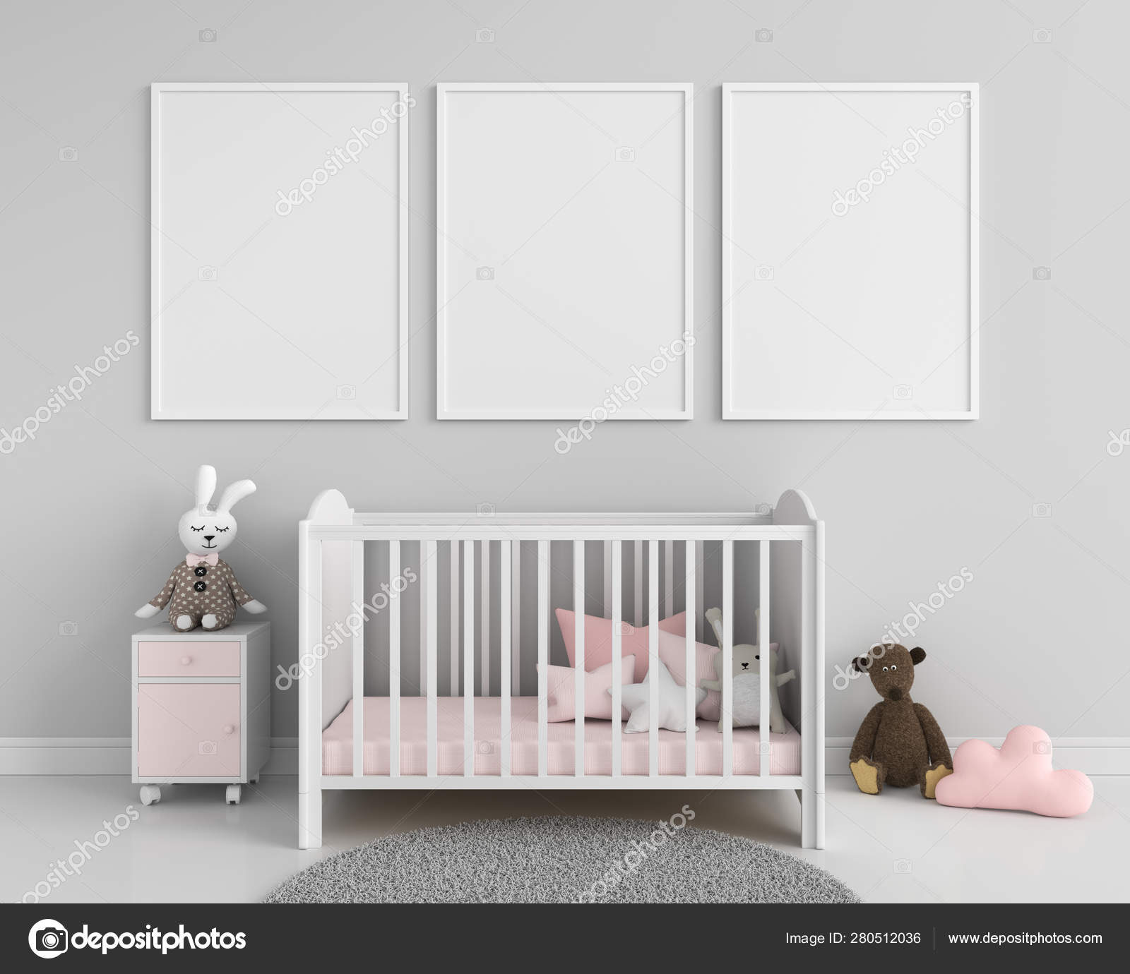 Download Three Blank Photo Frame Mockup Rendering Stock Photo C Wuttichaijanglab 280512036 PSD Mockup Templates
