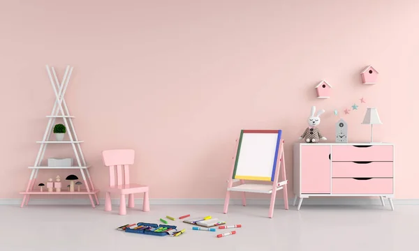 Drawing Board Chair Child Room Mockup Rendering — Stock Photo, Image