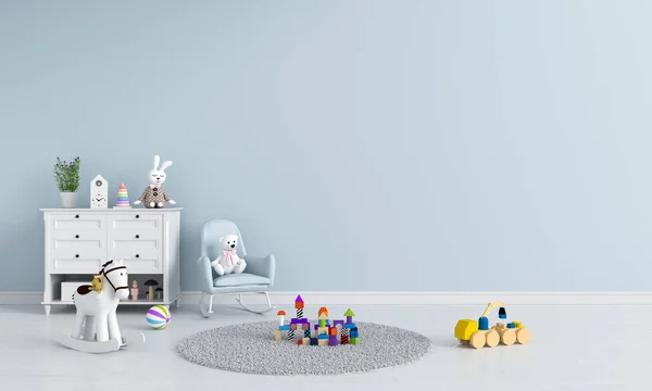 Mavi Çocuk Odası Kanepe Render — Stok fotoğraf