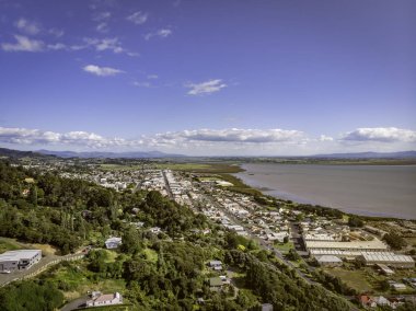 Drone görünümü Thames, Coromandel Yeni Zelanda