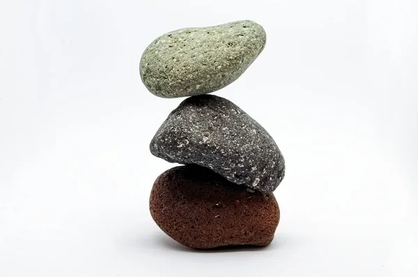 Płci Wieku Trzy Kamienie Kolorowy Białym Tle — Zdjęcie stockowe
