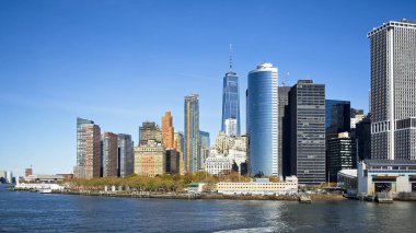 Staten Adası'na tekne New York manzarası