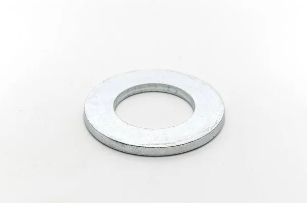 Steel Nut Bolt Washers White Background — Stock Photo, Image