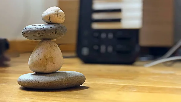 Zen-like stones on the ground in a studio