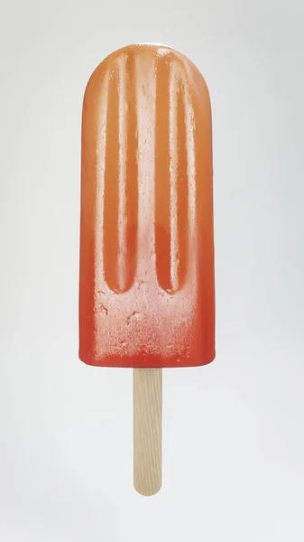 Helado Paleta Naranja Aislado Sobre Fondo Blanco — Foto de Stock