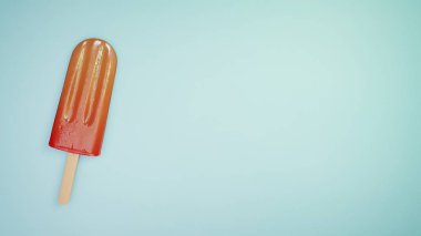 Turuncu buzlu dondurma sörf yeşil arka plan izole