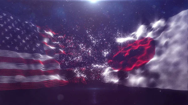 USA Vs Japan flag for background