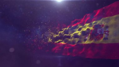 Animasyon yükselen İspanya bayrağı