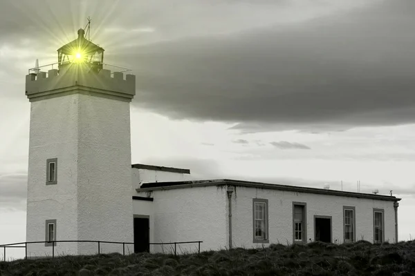 Farol Land End Cornish Penn Wlas Uma Cabeça Península Península — Fotografia de Stock