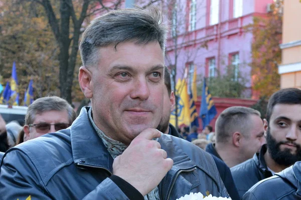 Kiev Ukrajna 2018 Október Oleh Tyahnybok Nacionalista Szélsőjobboldali Svoboda Politikai — Stock Fotó