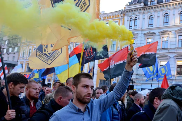 Kiev Oekraïne Oktober 2018 Mensen Met Inbegrip Van Oekraïense Nationalisten — Stockfoto