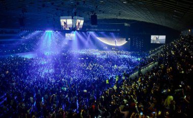 Kiev, Ukrayna - 19 Ekim 2018: Rock grubu Hardkiss 