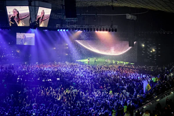 Kyjev Ukrajina Října 2018 Výkon Rockové Skupiny Hardkiss Paláci Sportu — Stock fotografie