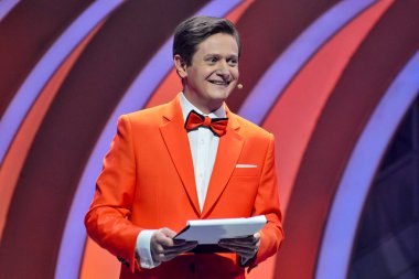 Kiev, Ukrayna - 13 Ekim 2017: Evgeny Smorigin aktör stüdyo aktris Studio 