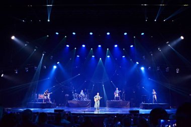 Kiev, Ukrayna - 11 Aralık 2018: Eski rock band 5' nizza üyesi. Ukraynalı şarkıcı Sergei Babkin Kiev'de gerçekleştirme