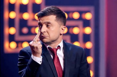 Kiev, Ukrayna - 14 Aralık 2018: Volodymyr Zelensky 