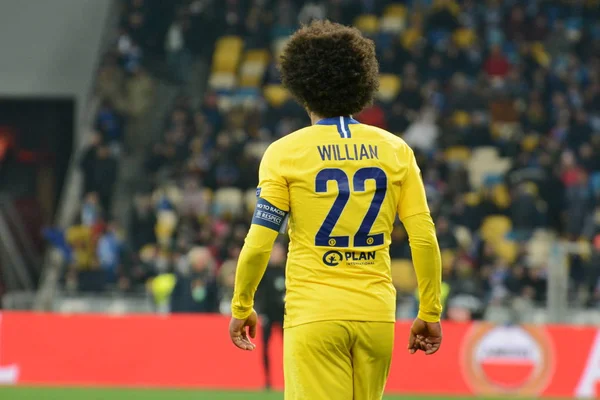 Kyiv Ucrania Marzo 2019 Willian Chelsea Acción Durante Partido Uefa — Foto de Stock