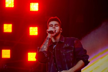 Kiev, Ukrayna - 9 Temmuz 2019: Müzik Festivali Sırasında Şarkıcı Nikita Lomakin Atlas Weekend 2019