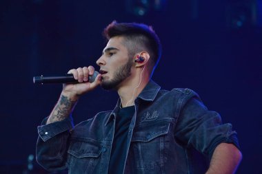 Kiev, Ukrayna - 9 Temmuz 2019: Müzik Festivali Sırasında Şarkıcı Nikita Lomakin Atlas Weekend 2019