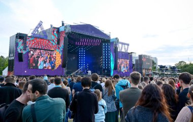 Kiev, Ukrayna - 9 Temmuz 2019: Müzik Festivali Atlas Weekend 2019 Ana Sahne