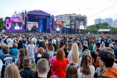 Kiev, Ukrayna - 9 Temmuz 2019: Müzik Festivali Atlas Weekend 2019 Ana Sahne