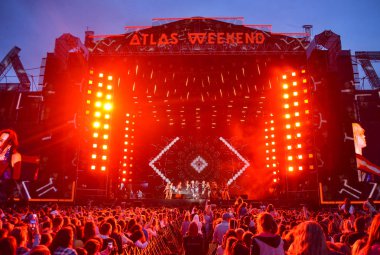 Kiev, Ukrayna - 9 Temmuz 2019: Müzik Festivali Atlas Weekend 2019 Ana Sahne
