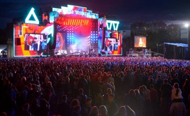 Kiev, Ukrayna - 9 Temmuz 2019: Müzik Festivali Atlas Weekend 2019 Ana Sahne