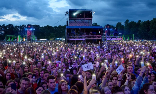 Kiev, Ukrayna - 9 Temmuz 2019: Müzik Festivali Atlas Weekend 2019 Ana Sahne