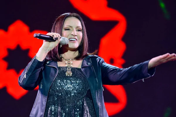Kiev, Ukrayna - 9 Temmuz 2019: Müzik Festivali Sırasında Şarkıcı Sofia Rotaru Atlas Weekend 2019