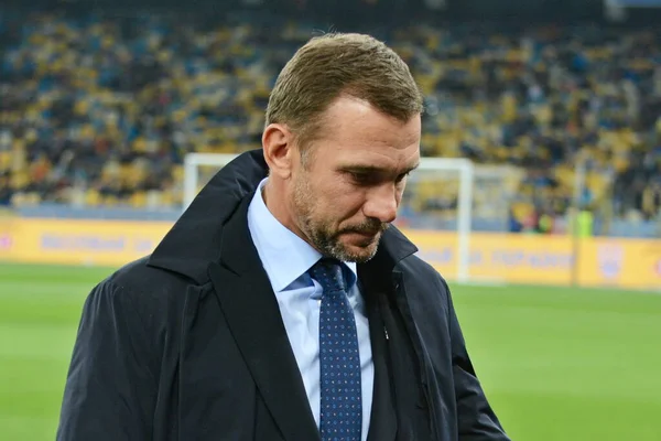 Kyiv Ucrania Octubre 2019 Entrenador Ucrania Andriy Shevchenko Durante Partido — Foto de Stock