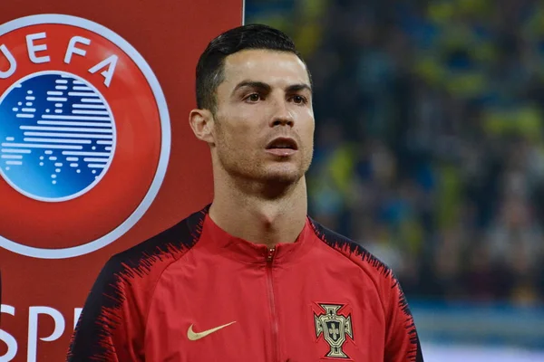 Kyiv Ukrayna Ekim 2019 Portekizli Cristiano Ronaldo Ukrayna Portekiz Arasında — Stok fotoğraf