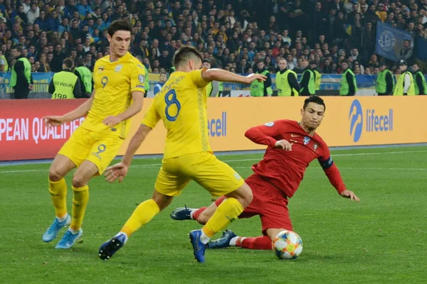 Kyiv Ukraine October 2019 Portugal Cristiano Ronaldo Euro Qualifying Soccer — Stock Photo, Image