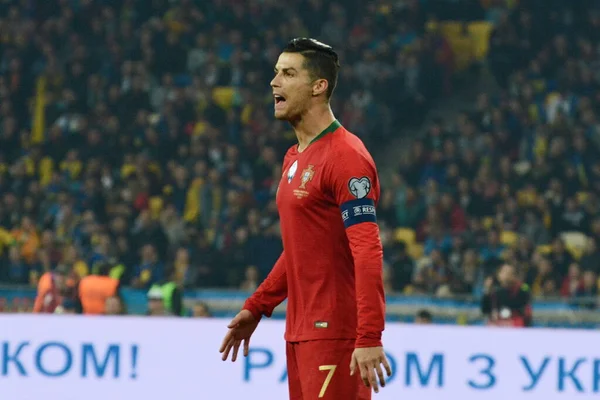 Kyiv Ukrayna Ekim 2019 Portekizli Cristiano Ronaldo Ukrayna Portekiz Arasında — Stok fotoğraf