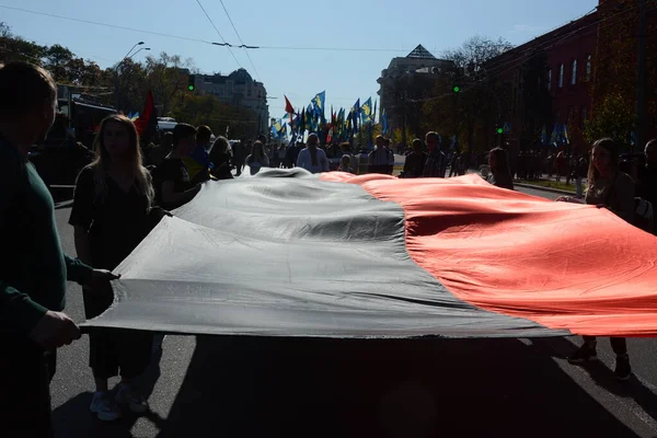 Kyiv Ucrania Octubre 2019 Activistas Simpatizantes Los Movimientos Nacionalistas Ucranianos —  Fotos de Stock