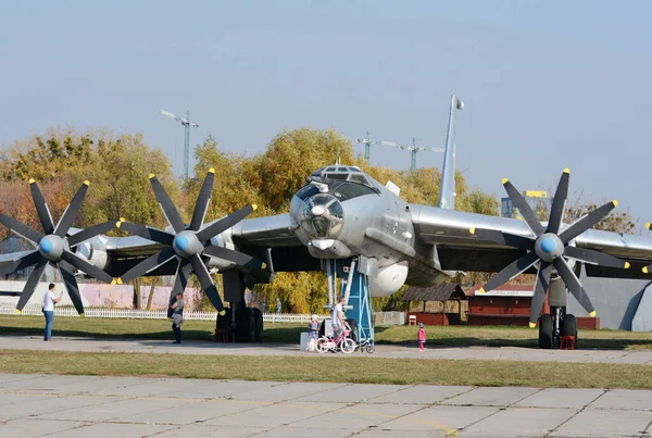 Kiev Oekraïne Oktober 2019 Airplan Tupolev 142 Het Luchtvaartmuseum Van — Stockfoto