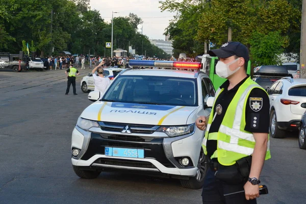 Kyiv Ukraine Junho 2020 Policiais São Retratados Fora Tribunal Distrital — Fotografia de Stock