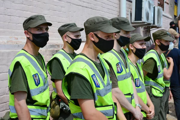 Kyiv Ukraine Lipca 2020 Policja Przed Sądem Okręgowym Pechersku Która — Zdjęcie stockowe