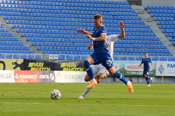Dynamo Kijów Vladyslav Supriaha Akcja Podczas Meczu Dynamo Olimpik Donieck — Zdjęcie stockowe