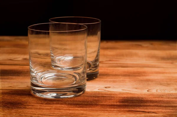 Vasos Para Whisky Una Mesa Madera — Foto de Stock