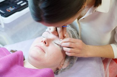 Kadın kirpik uzatma, kirpik Laminasyon için yordam