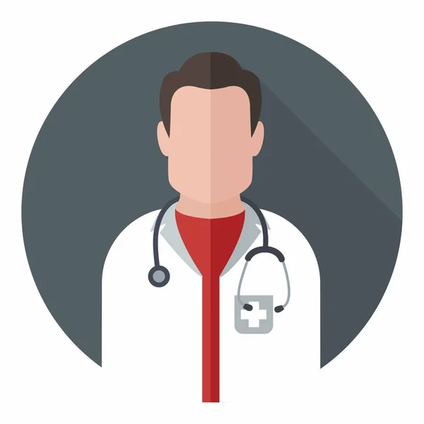 Vektör tıbbi simge doktor. Doktor bir stetoskop ile. Düz bir stil Doktor çizimde.